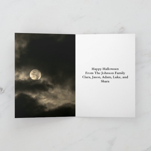 ハロウィーン格言フルムーンファミリーノートカード ノートカード (内部)