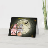 ハロウィーン格言フルムーンファミリーホリデイ カード (正面)