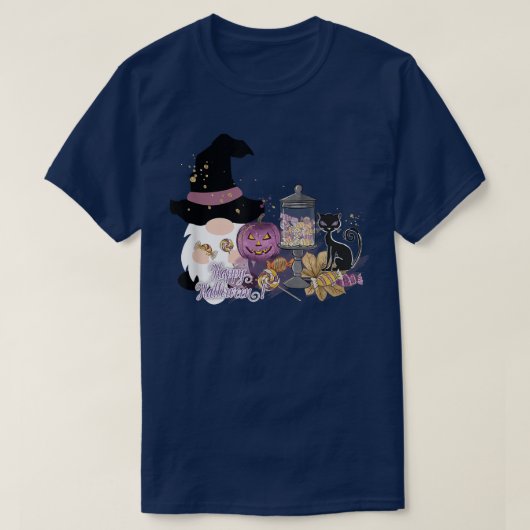 ハロウィーン格言、秋ハッピーハローウィン、ウィメンズホール Tシャツ (デザイン正面)