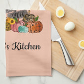 ハロウィーン格言、秋、カボチャ キッチンタオル (四つ折り)