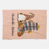 ハロウィーン格言、秋、カボチャ キッチンタオル (横)