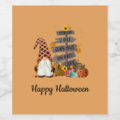 ハロウィーン格言,秋，カボチャ，ハローウィンパーティ ワインラベル (シングルラベル)