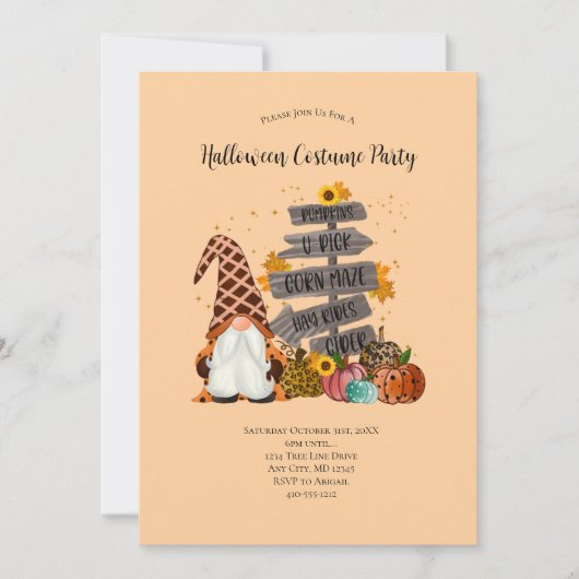 ハロウィーン格言,秋,カボチャ,ハローウィンパーティ 招待状 (正面)