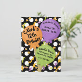 ハロウィーン棒つきキャンデーキャンディおもしろい誕生日パーティー 招待状 (スタンド正面)