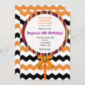 ハロウィーン棒つきキャンデーパンプキンボウパーティの招待状 招待状 (正面/裏面)