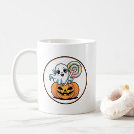 ハロウィーン棒つきキャンデー幽霊オンパンプキン コーヒーマグカップ