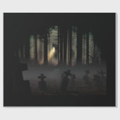 ハロウィーン森林セメント材 ラッピングペーパー (フラット)