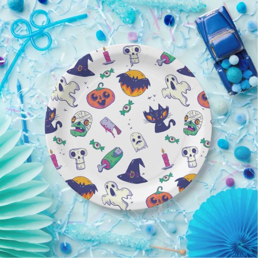 ハロウィーン模様の装飾 ペーパープレート (パーティー)