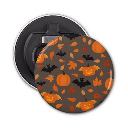 ハロウィーン模様 | カボチャ、こうもり、紅葉。 栓抜き (正面)