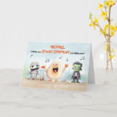 ハロウィーン歌ミュージカルモンスター カード (黄色い花)