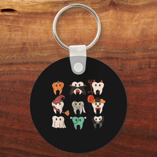 ハロウィーン歯不気味ハロウィーン歯科引用文 キーホルダー (正面)