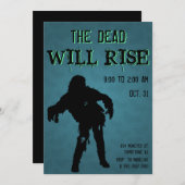 ハロウィーン死者はゾンビのモンスターを立ち上げる 招待状 (正面/裏面)