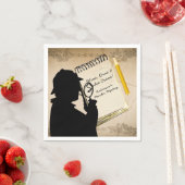 ハロウィーン殺人謎パーティーヴィンテージパーソナライズ スタンダードカクテルナプキン (インサイチュ)