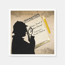 ハロウィーン殺人謎パーティーヴィンテージパーソナライズ スタンダードカクテルナプキン