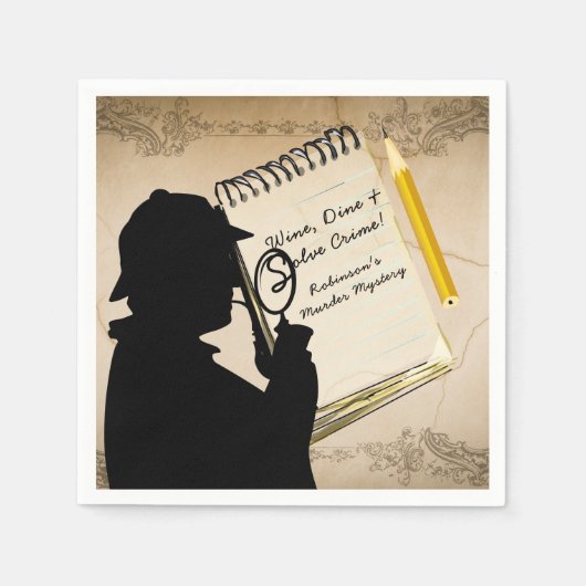 ハロウィーン殺人謎パーティーヴィンテージパーソナライズ スタンダードカクテルナプキン (正面)