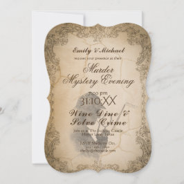 ハロウィーン殺人謎パーティーヴィンテージ書道 招待状