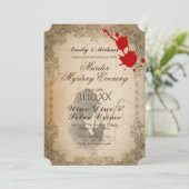 ハロウィーン殺人謎パーティーヴィンテージ書道 招待状 (スタンド正面)