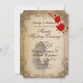 ハロウィーン殺人謎パーティーヴィンテージ書道 招待状