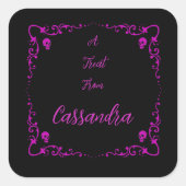 ハロウィーン毒パーソナライズされた紫 スクエアシール (正面)