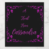 ハロウィーン毒パーソナライズされた紫 ワインラベル (シングルラベル)