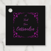 ハロウィーン毒パープル縁ど魔法とスカル。 フェイバータグ (正面)