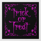 ハロウィーン毒紫色のトリックまたは治療 ウィンドウサイン (シート)