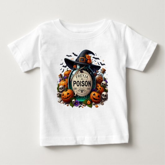 ハロウィーン毒(子供名) ベビーTシャツ (正面)