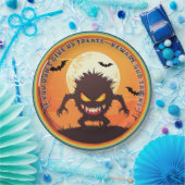 ハロウィーン毛深い小さなモンスターのトリックまたはトリート ペーパープレート (パーティー)