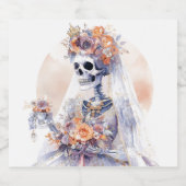 ハロウィーン水彩スケルトンビールラベル ビールラベル (シングルラベル)