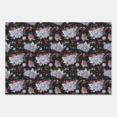 ハロウィーン水彩パターンスカルフローラ ラッピングペーパーシート (正面2)
