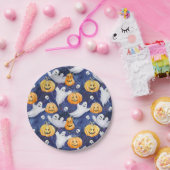 ハロウィーン水彩パターン ペーパープレート (パーティー)