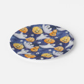 ハロウィーン水彩パターン ペーパープレート (アングル)