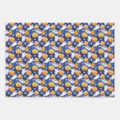 ハロウィーン水彩パターン ラッピングペーパーシート (正面3)