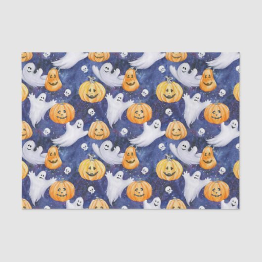 ハロウィーン水彩パターン 薄葉紙 (正面)