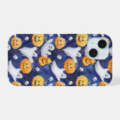 ハロウィーン水彩パターン iPhone 15ケース (裏面横)
