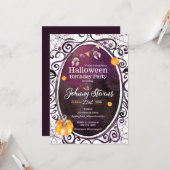 ハロウィーン水彩衣装バースデーパーティー カード (正面/裏面インサイチュ)