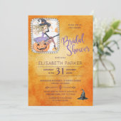 ハロウィーン水彩魔女ブライダルシャワーパーティー 招待状 (スタンド正面)