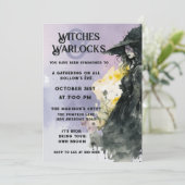 ハロウィーン水彩魔女 招待状 (スタンド正面)