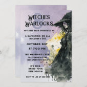 ハロウィーン水彩魔女 招待状 (正面/裏面)