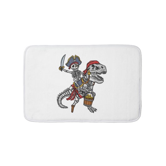 ハロウィーン海賊恐竜のスケルトン バスマット (正面)