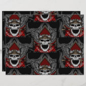 ハロウィーン海賊版スカルスクラップブック紙 (正面/裏面)