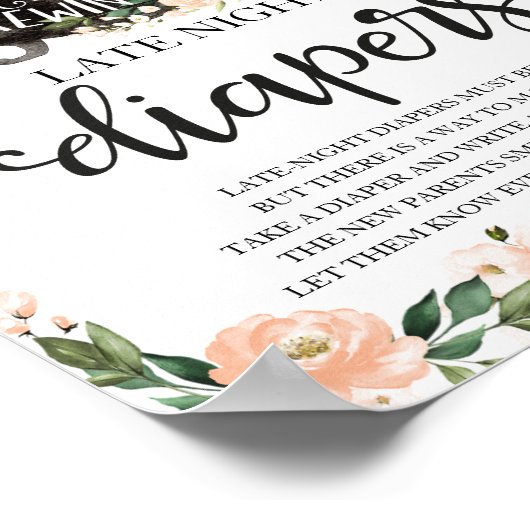 ハロウィーン深夜おむつ赤ちゃんシャワーゲームサイン ポスター (角)