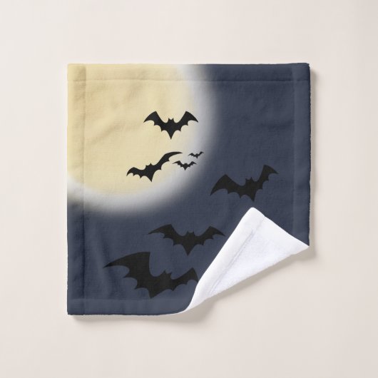 ハロウィーン満月とこうもり ウォッシュタオル (ウォッシュタオル)