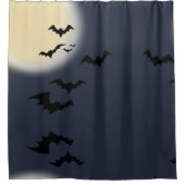 ハロウィーン満月とこうもり シャワーカーテン (正面)