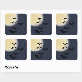 ハロウィーン満月とこうもり スクエアシール