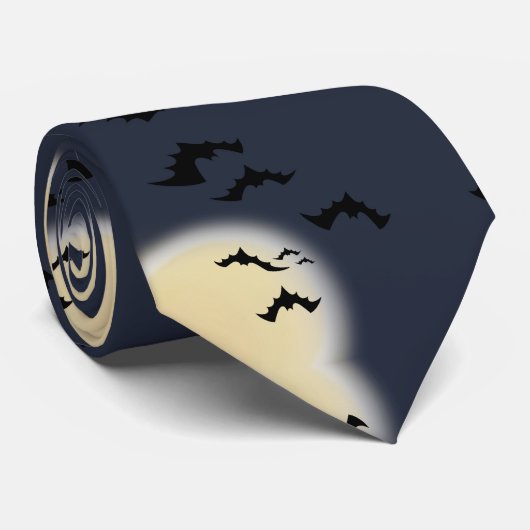 ハロウィーン満月とこうもり ネクタイ (ロール)