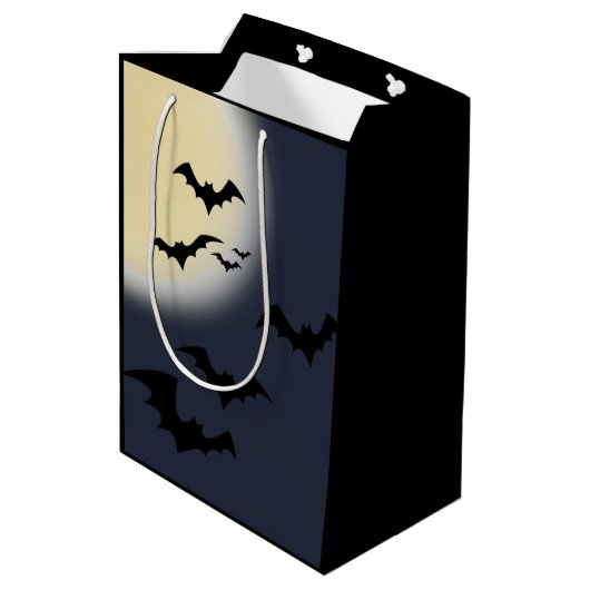 ハロウィーン満月とこうもり ミディアムペーパーバッグ (裏面アングル)