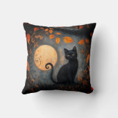 ハロウィーン満月ブラックキャット華美秋 クッション (裏面)