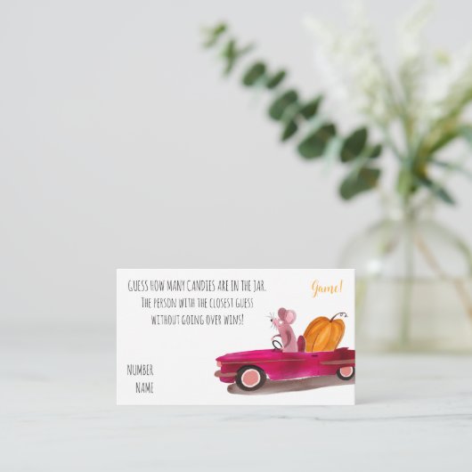 ハロウィーン漫画かぼちゃお菓子の推測ゲーム エンクロージャーカード (スタンド正面)