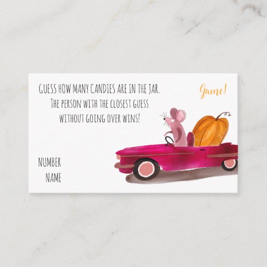 ハロウィーン漫画かぼちゃお菓子の推測ゲーム エンクロージャーカード (正面)